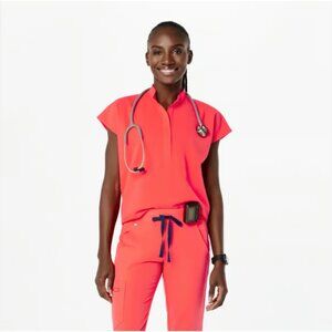 NWT Figs Fiery coral Scrubs set. Yola pants S, Rafaela top XS.